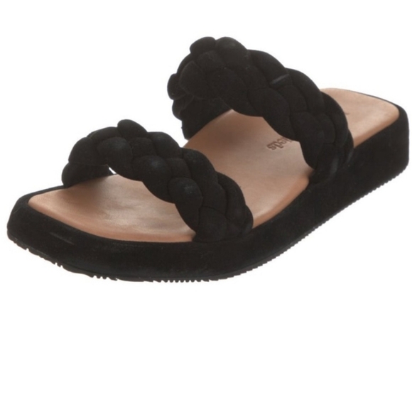 L'Amour Des Pieds Black Braided Platform Sandals - Picture 2 of 7